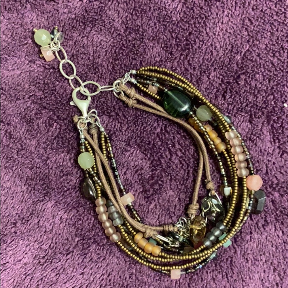 Silpada 8 strand bead and cord bracelet